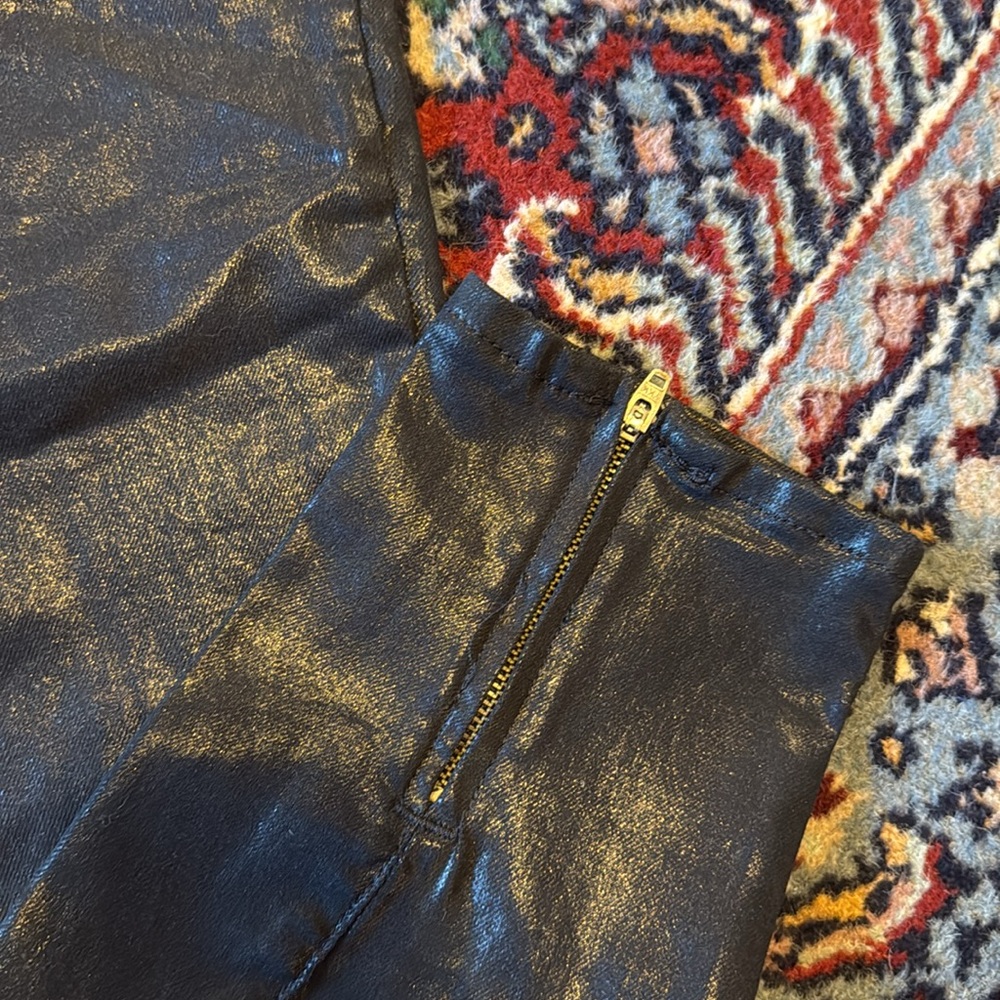 ALLSAINTS Petrel Brodie Black Coated Pants Zipper Hems - Size 32 - Picture 4 of 8